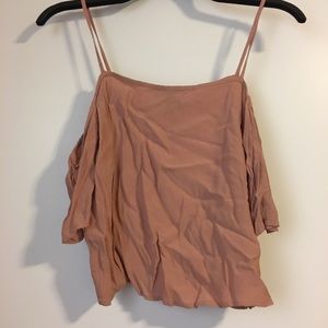 Forever 21 summer shoulder blouse; peach/beige